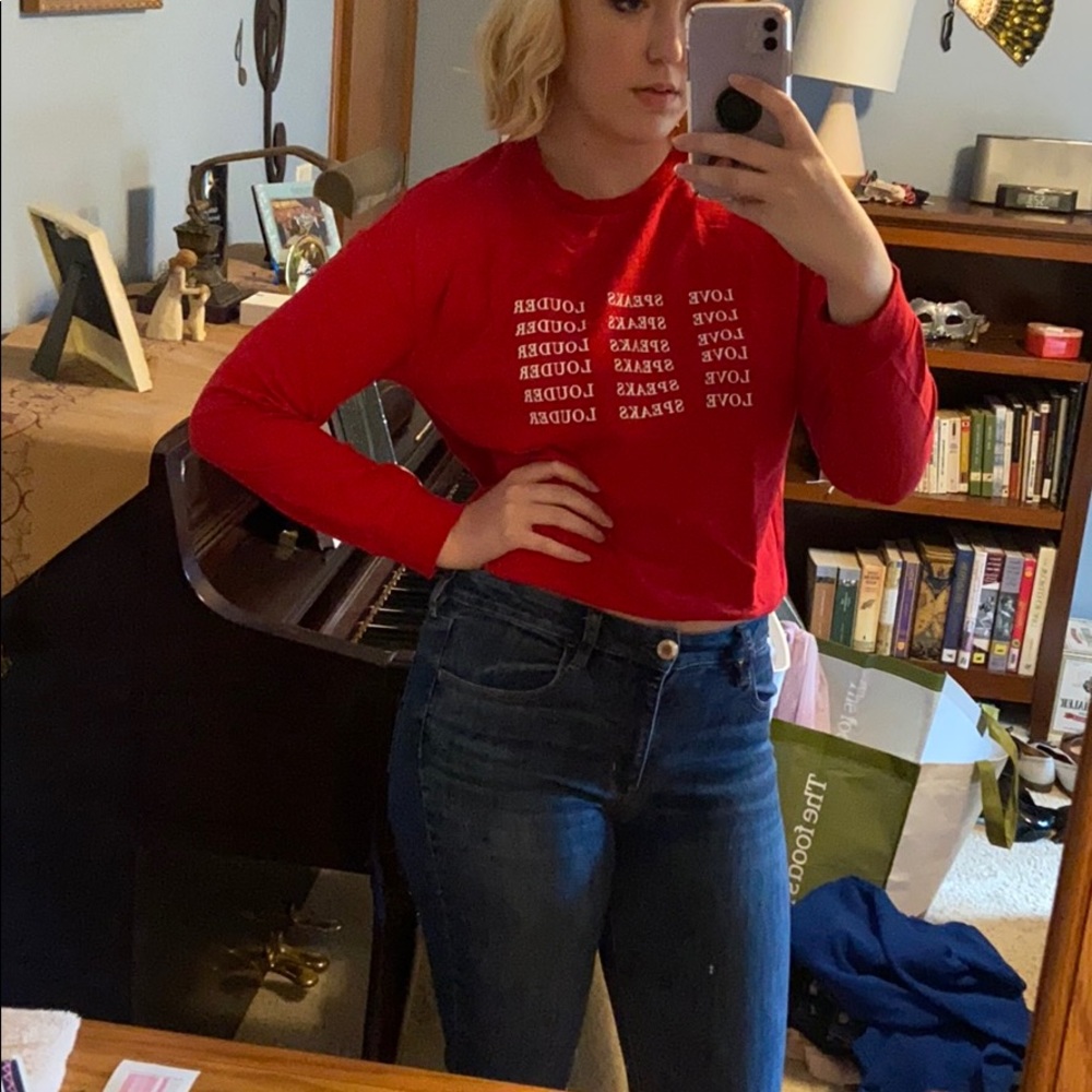 Love speaks louder long sleeve tee
